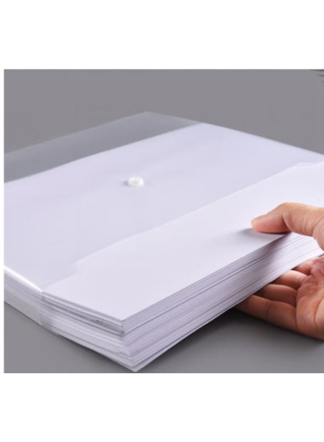30 Pieces A4 Document Bags with Snap Button Closure, Clear Plastic Poly Envelopes Organizers, Waterproof Transparent File Folder Bags for Office, Home, School, Stationery - Image 2